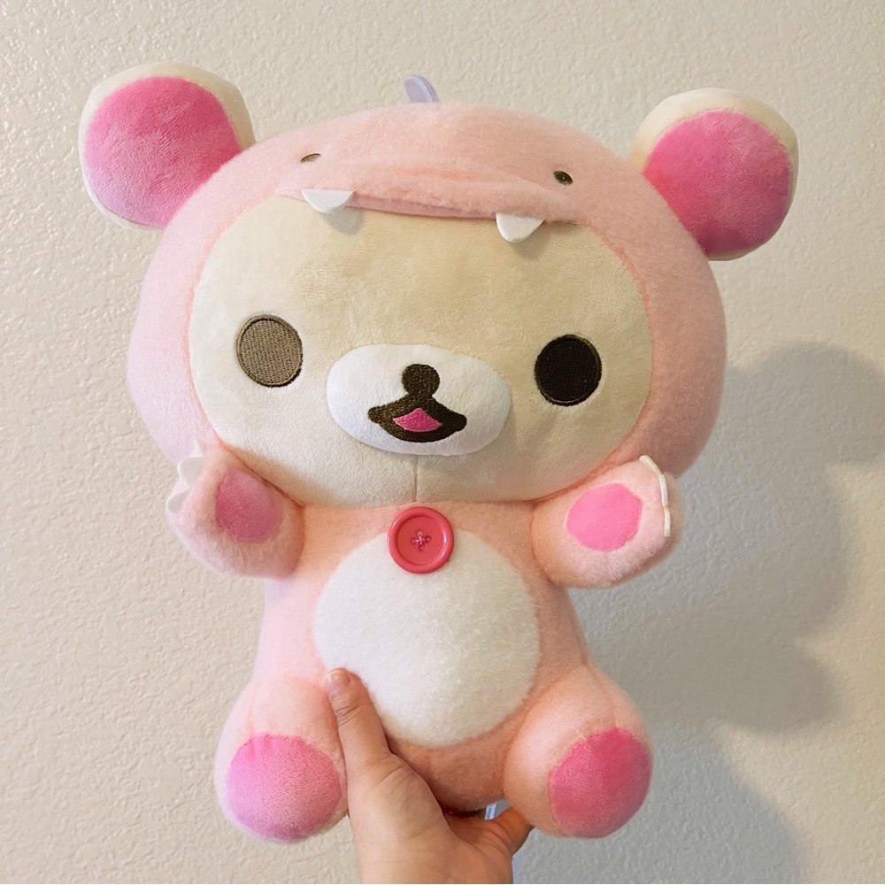 🩵 NEW - SAN-X Korilakkuma Pink Dinosaur Outfit Plush 16" Tall